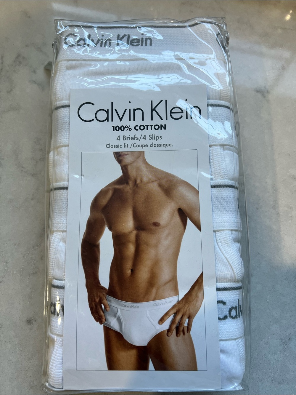 Calvin Klein White Men's Cotton Briefs - 4 Pack